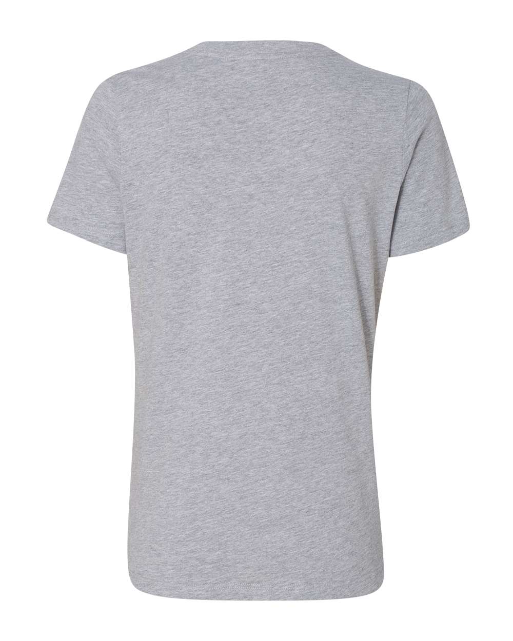 Rear View of Athletic Heather Women's Relaxed Heather CVC V-Neck Tee - 6405CVC