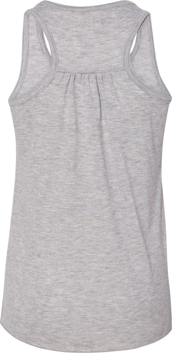 Rear View of Athletic Heather Youth Flowy Racerback Tank - 8800Y