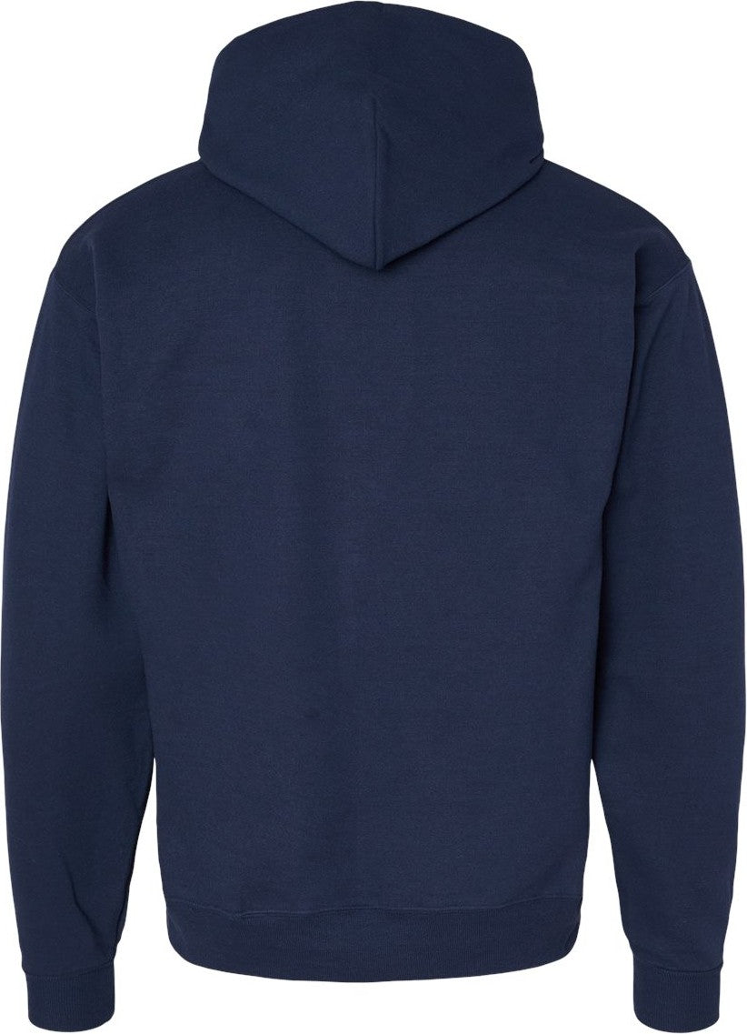 Rear View of Athletic Navy Ecosmart® Hooded Sweatshirt - P170