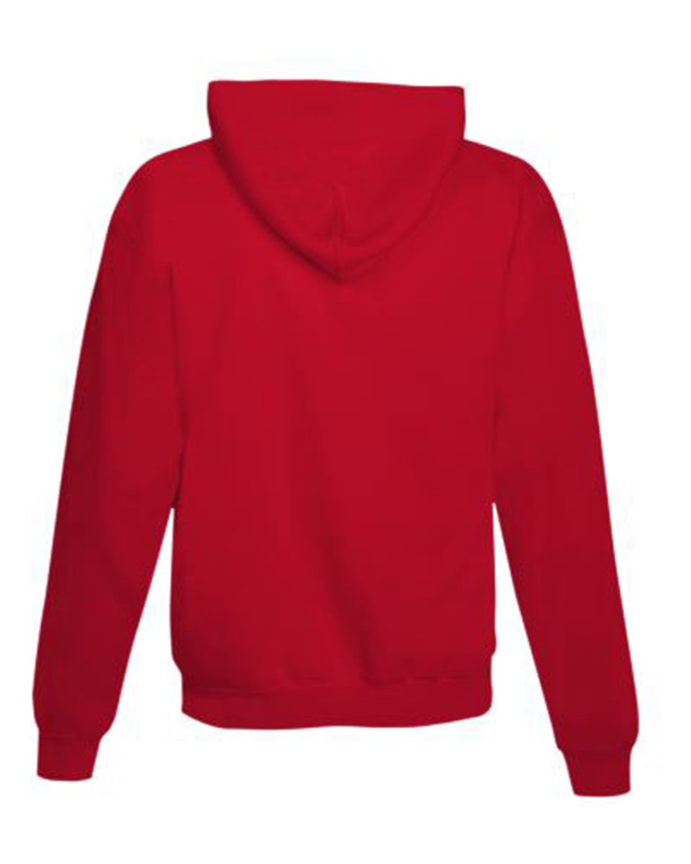 Rear View of Athletic Red Ecosmart® Hooded Sweatshirt - P170