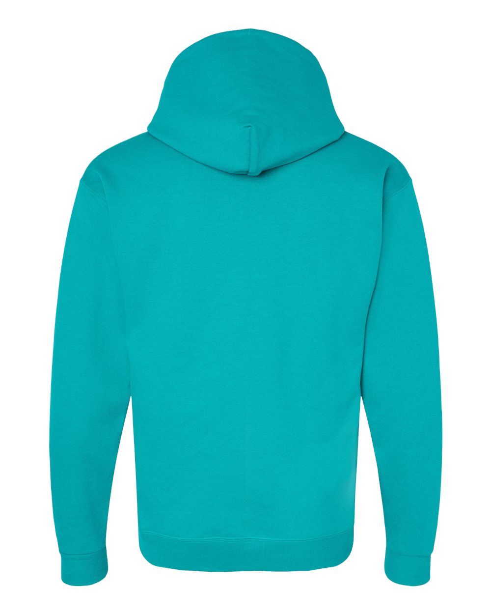 Rear View of Athletic Teal Ecosmart® Hooded Sweatshirt - P170