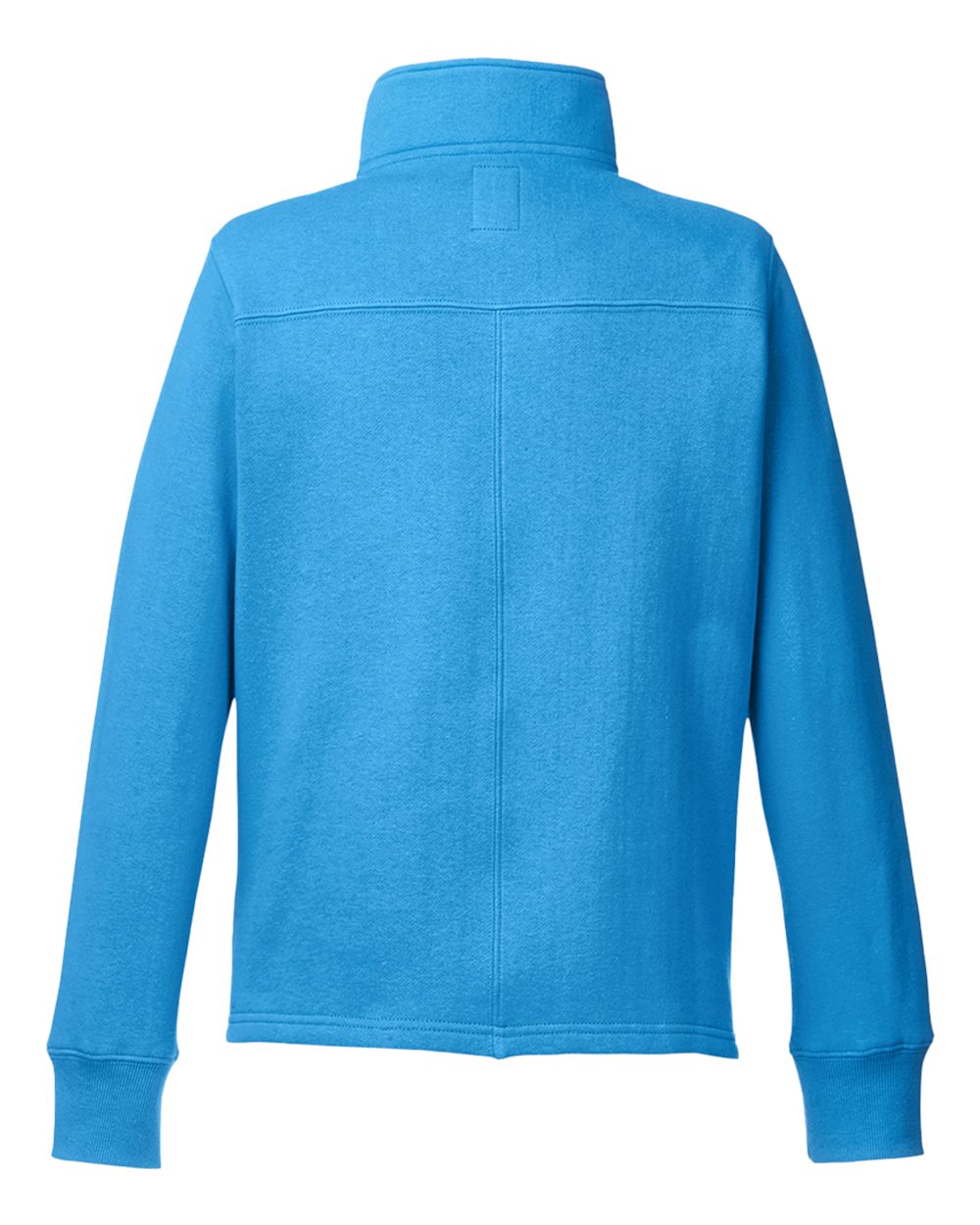 Rear View of Azure Blue Women's Anchor Fleece Quarter-Zip Sweatshirt - N17397