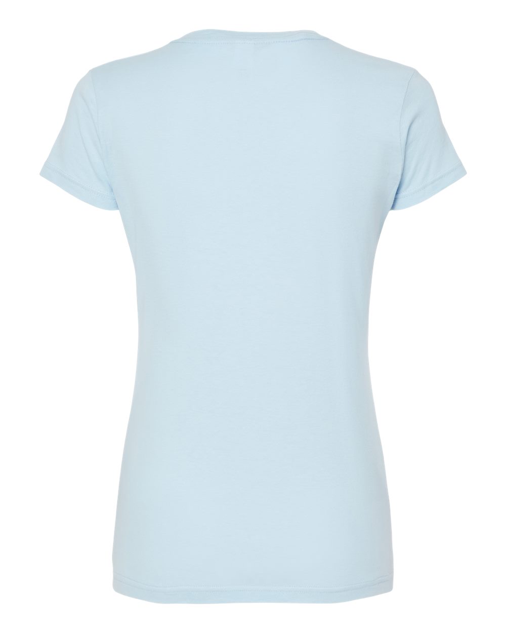 Rear View of Baby Blue Women's Fine Jersey Slim Fit T-Shirt - 213