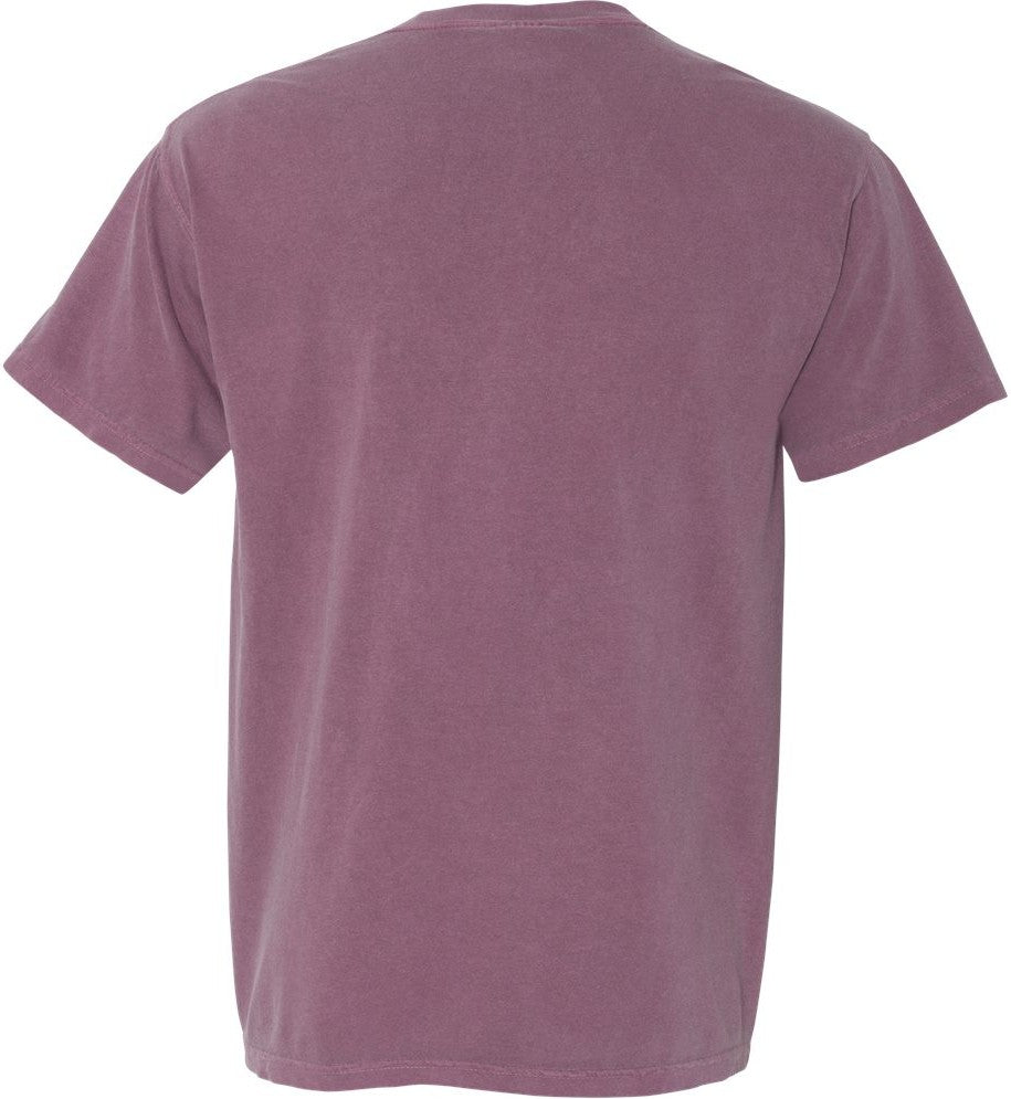 Rear View of Berry Garment-Dyed Heavyweight Pocket T-Shirt - 6030