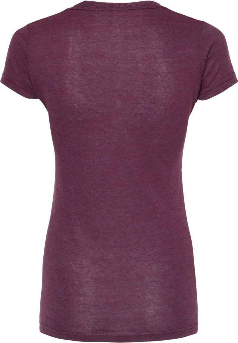 Rear View of Berry Tri Blend Women's Tri-Blend T-Shirt - 253