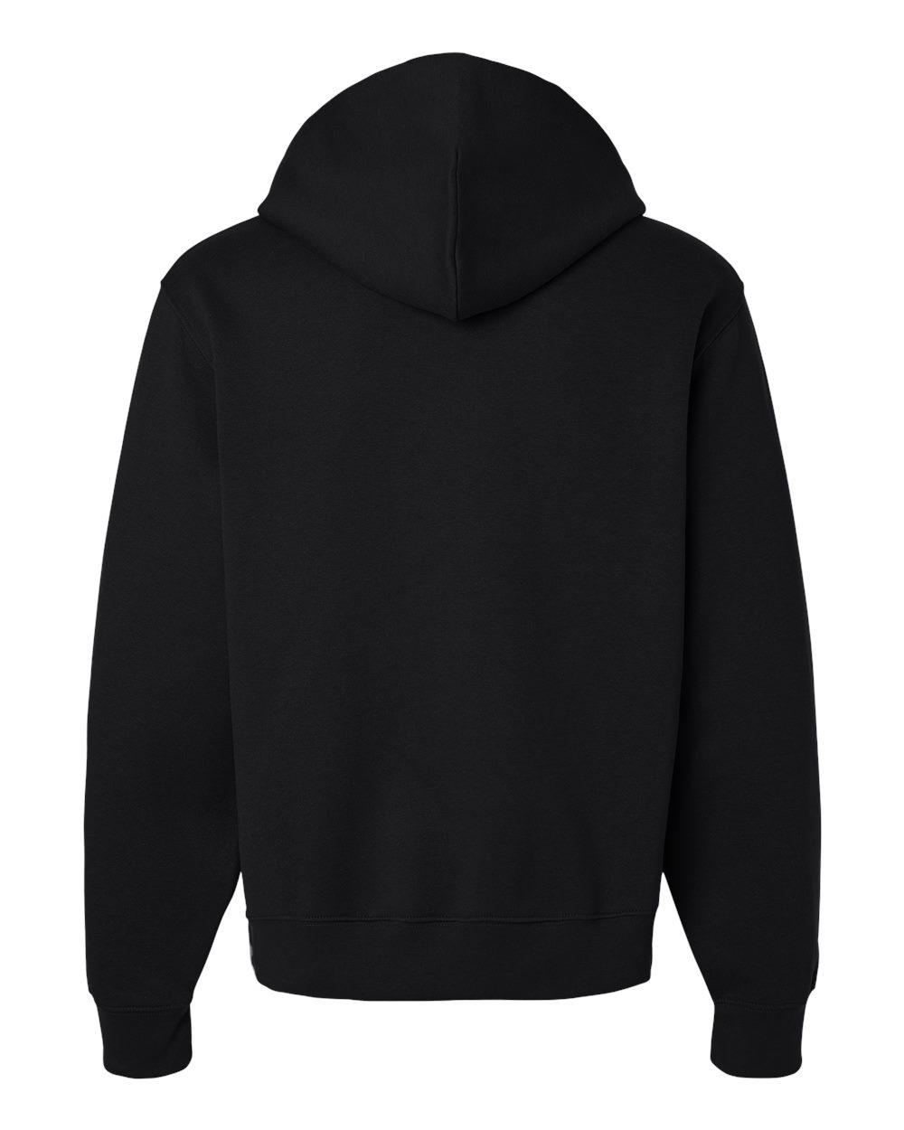 Rear View of Black 10 oz. Heavyweight Hoodie - 4719
