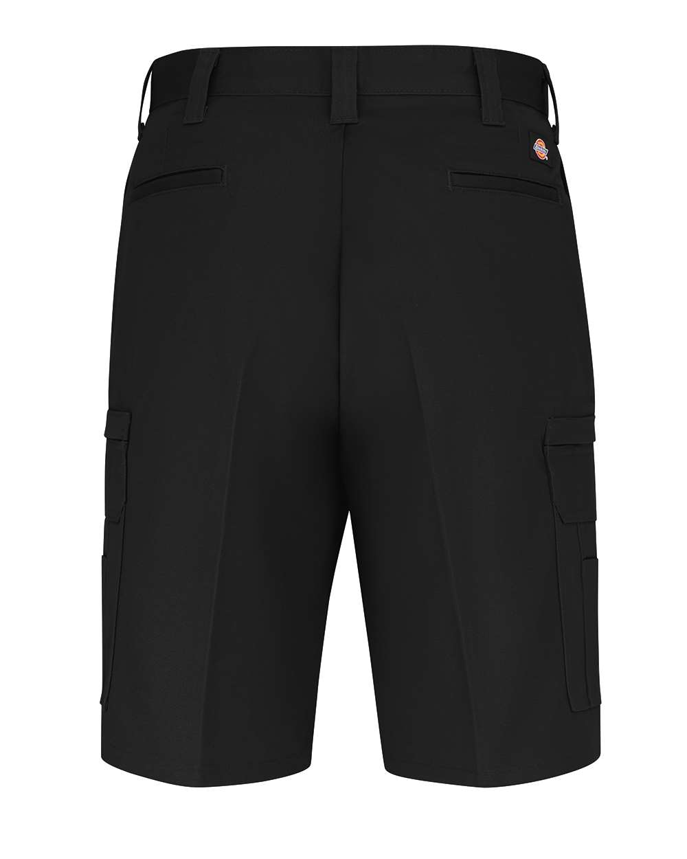 Rear View of Black 11" Industrial Cotton Cargo Shorts - Extended Sizes - LR33EXT
