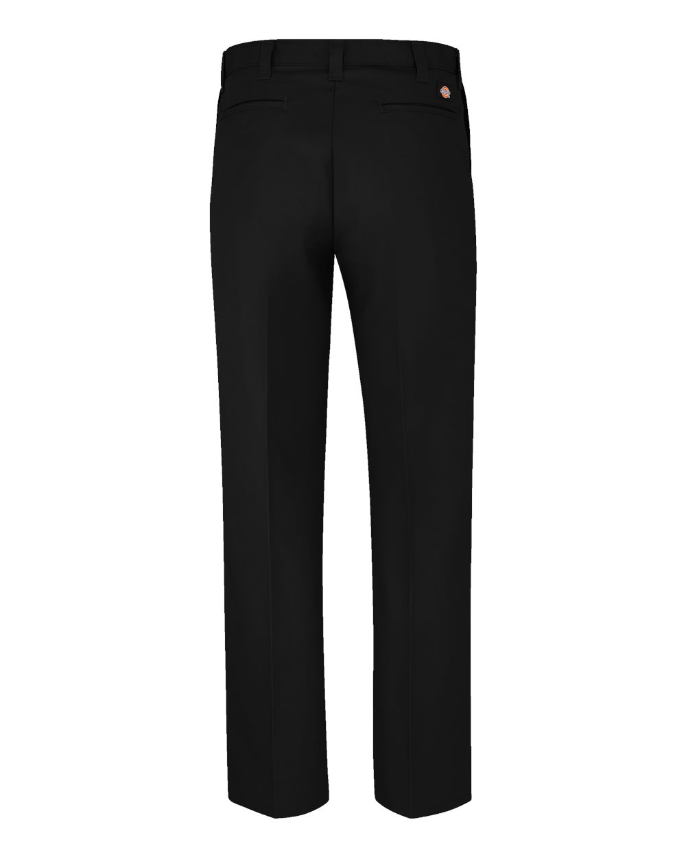 Rear View of Black - 30I Industrial Flat Front Pants - LP92