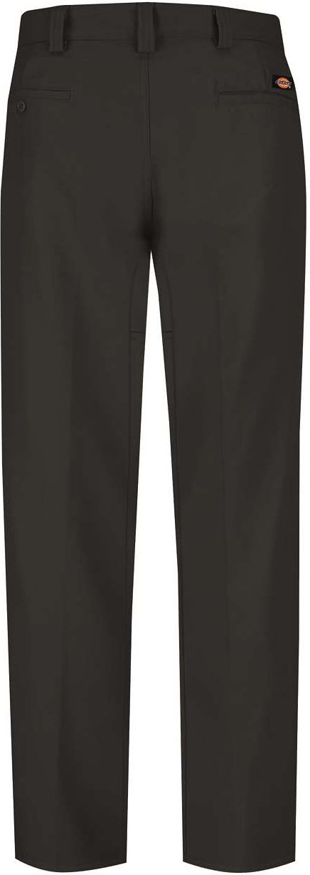 Rear View of Black - 34I Plain Front Work Pants - WP70