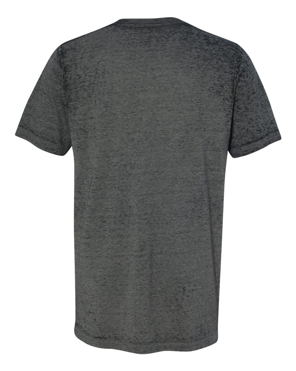 Rear View of Black Acid Wash Texture Tee - 3650