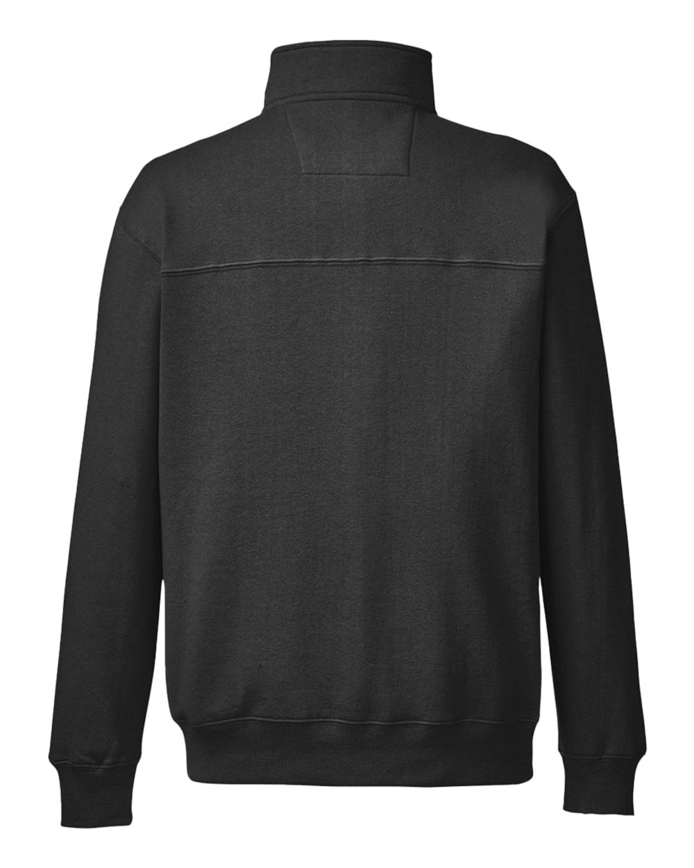 Rear View of Black Anchor Fleece Quarter-Zip Sweatshirt - N17176