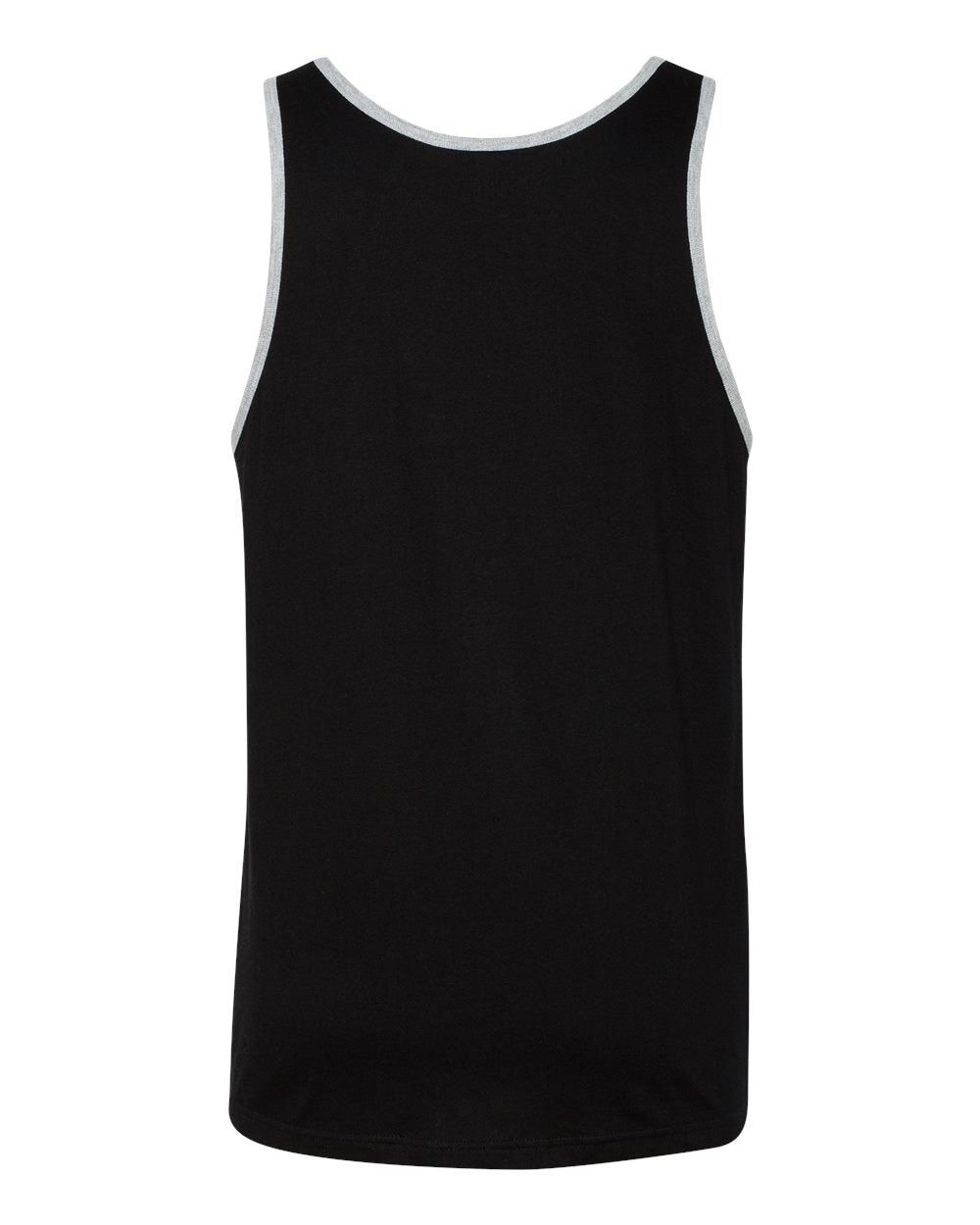 Rear View of Black/ Athletic Heather Jersey Tank - 3480