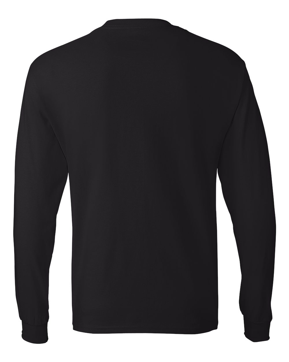 Rear View of Black Authentic Long Sleeve T-Shirt - 5586