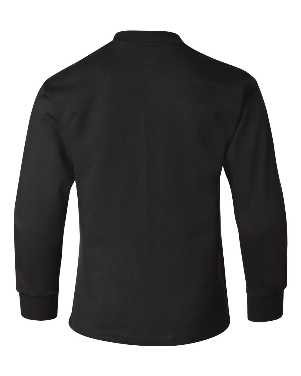 Rear View of Black Authentic Youth Long Sleeve T-Shirt - 5546
