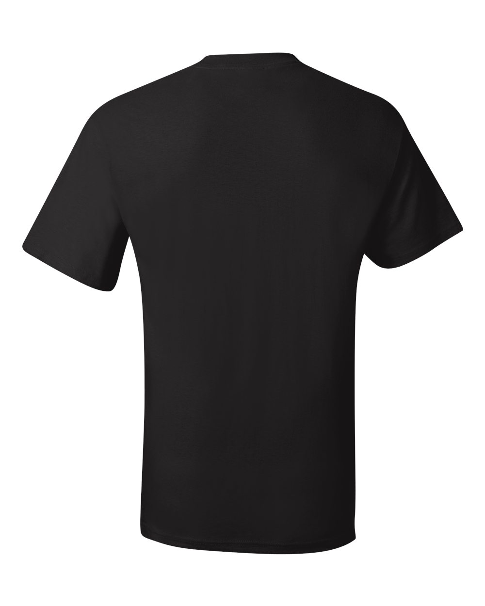 Rear View of Black Beefy-T® Pocket T-Shirt - 5190
