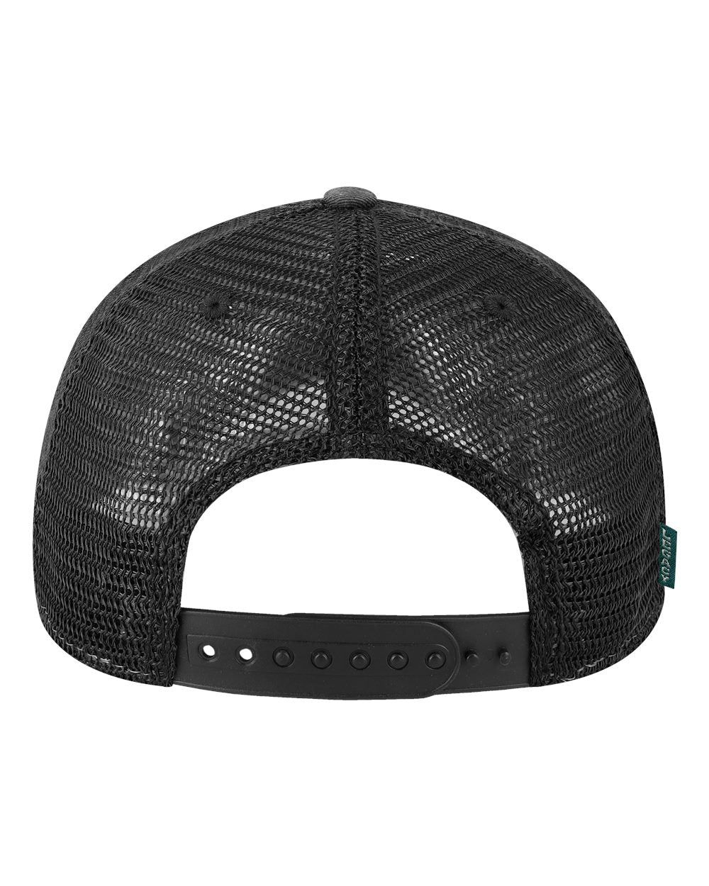 Rear View of Black/ Black Old Favorite Trucker Cap - OFA