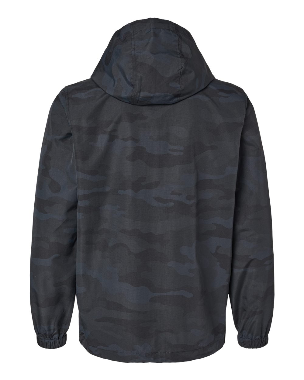 Rear View of Black Camo Nylon Anorak - EXP94NAW