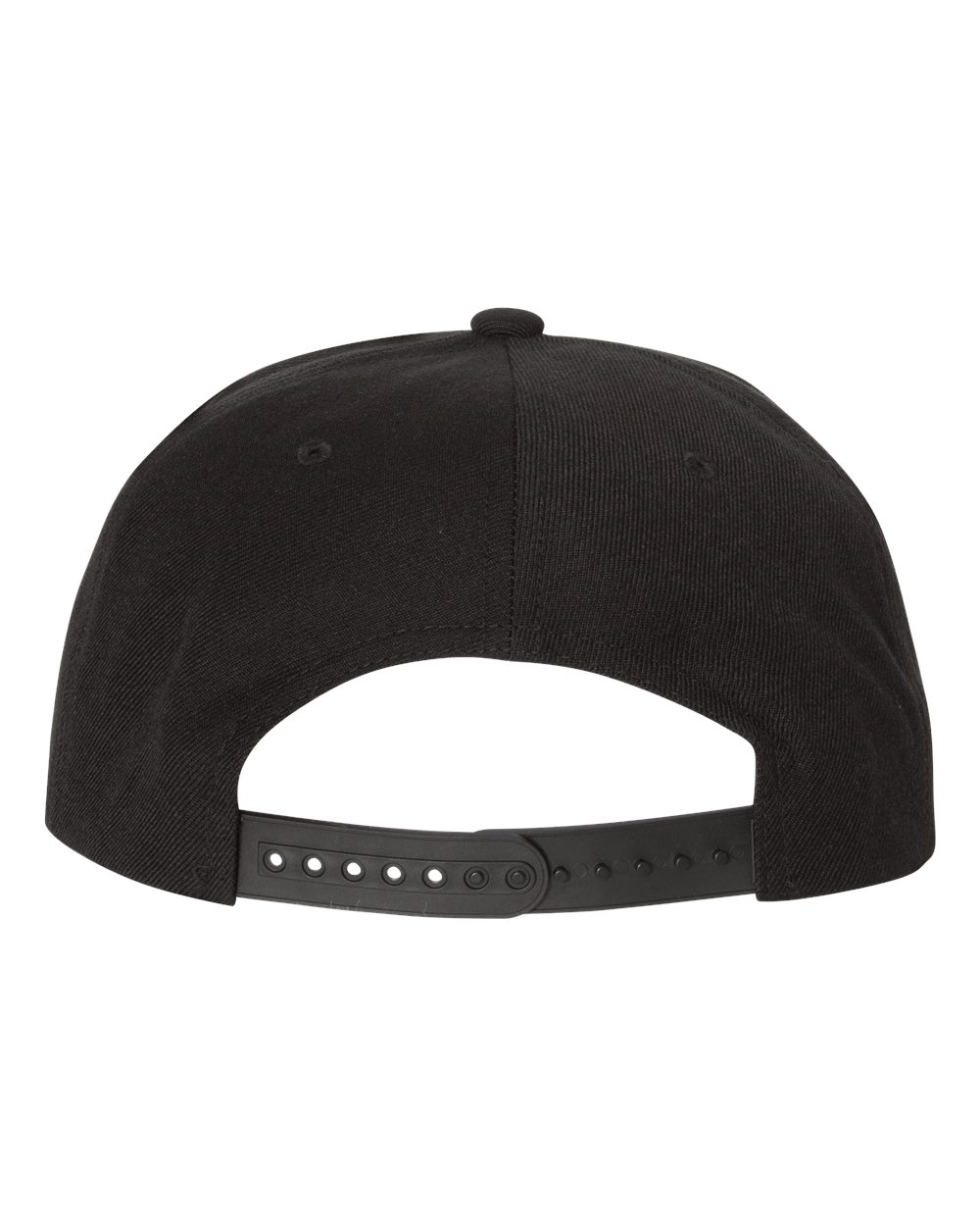 Front View of Black/ Camo Premium Flat Bill Snapback Cap - 6089M