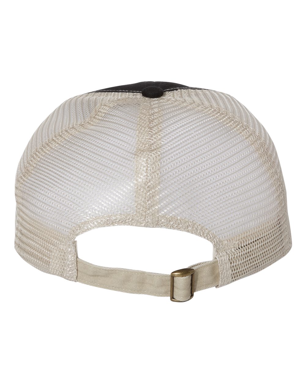 Front View of Black/ Camo/ Stone Contrast-Stitch Mesh-Back Cap - 3100