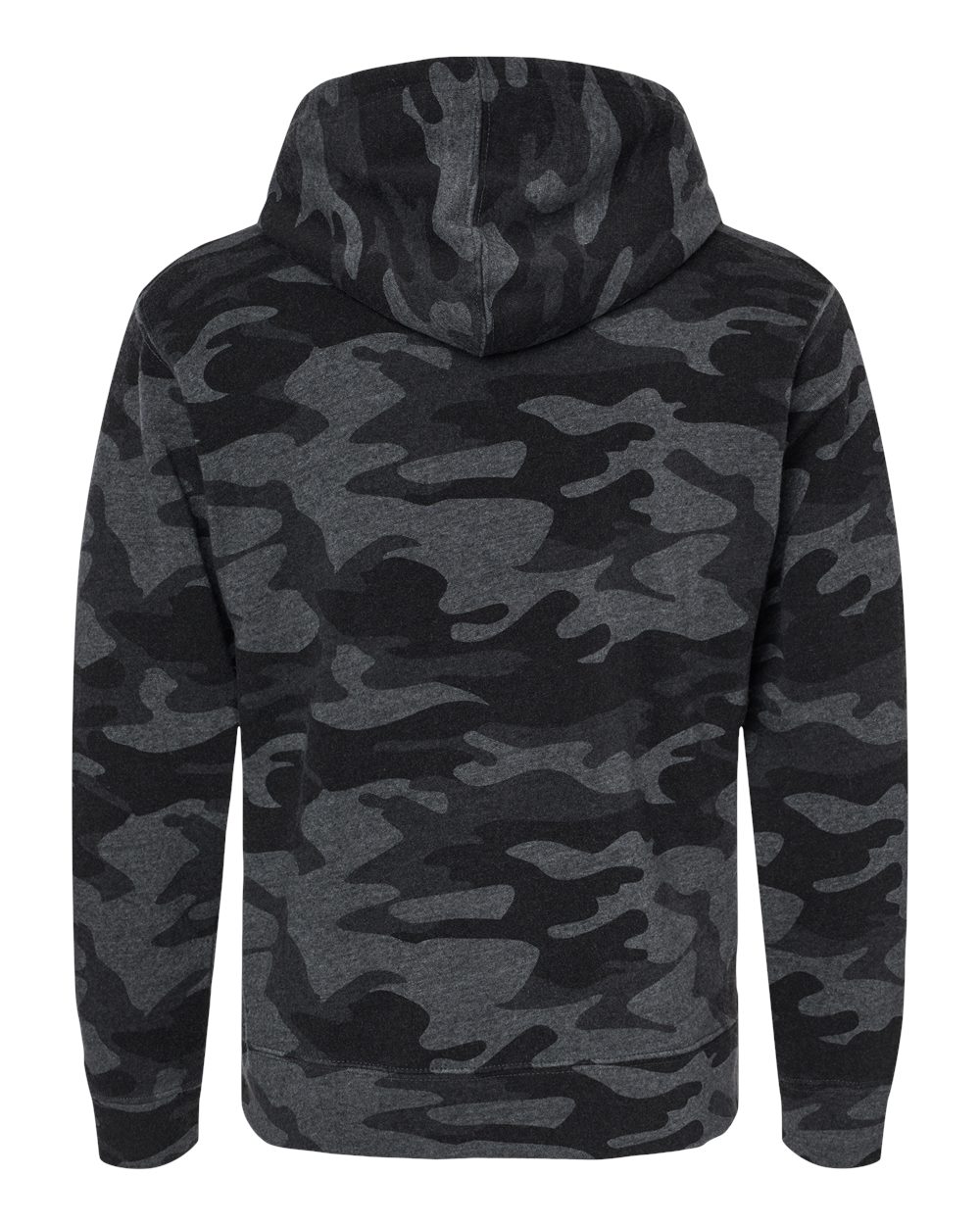 Rear View of Black Camo Triblend Triblend Fleece Hooded Sweatshirt - 8871