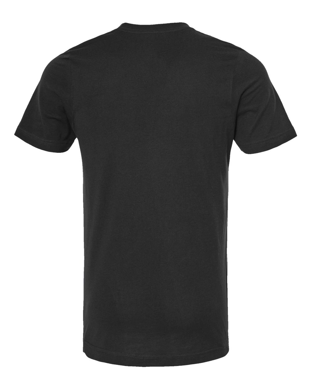 Rear View of Black Combed Cotton T-Shirt - 602