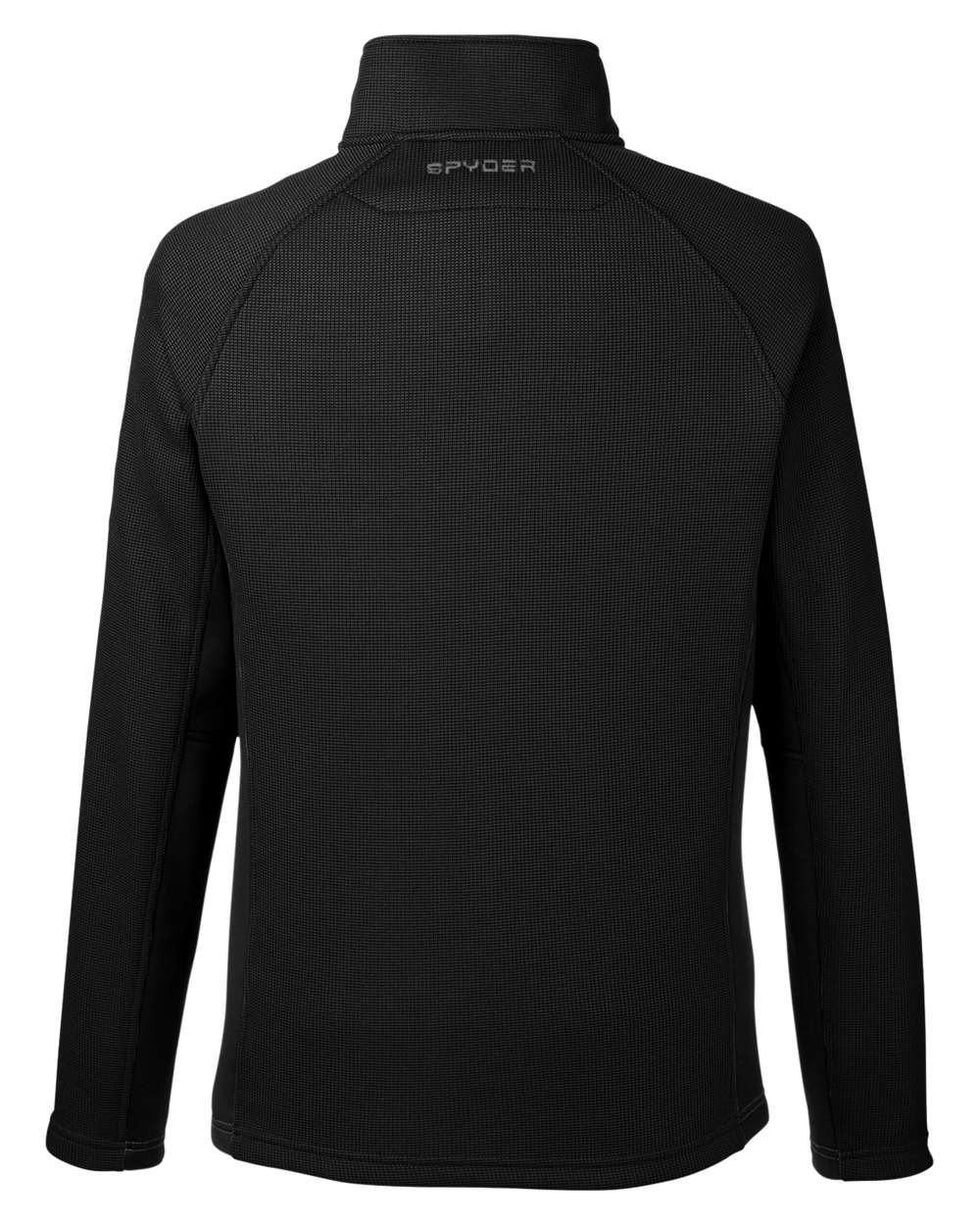 Rear View of Black Constant Half-Zip Sweater - S16561