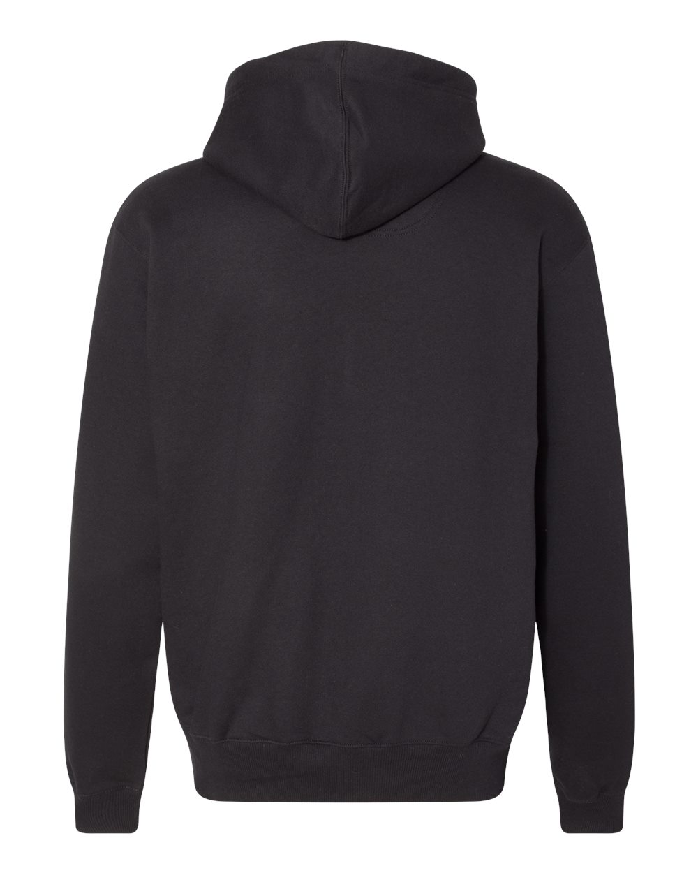 Rear View of Black Cotton Max Hooded Sweatshirt - S171