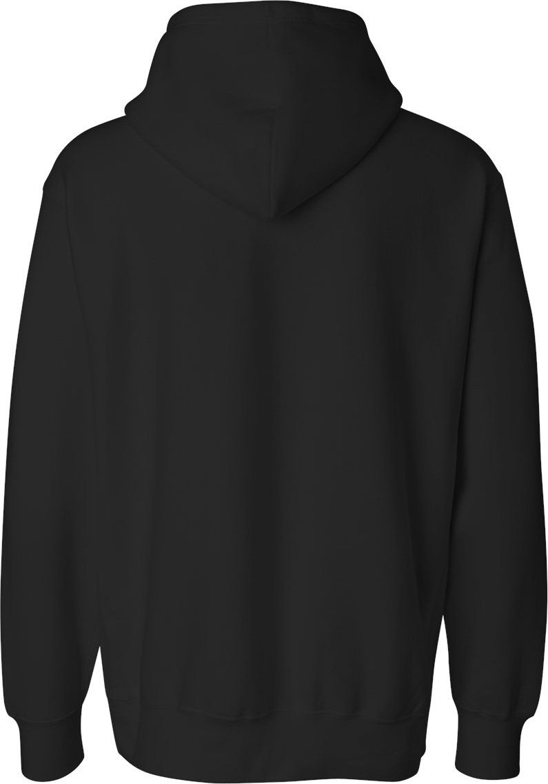 Rear View of Black Cross Weave™ Hooded Sweatshirt - 7700