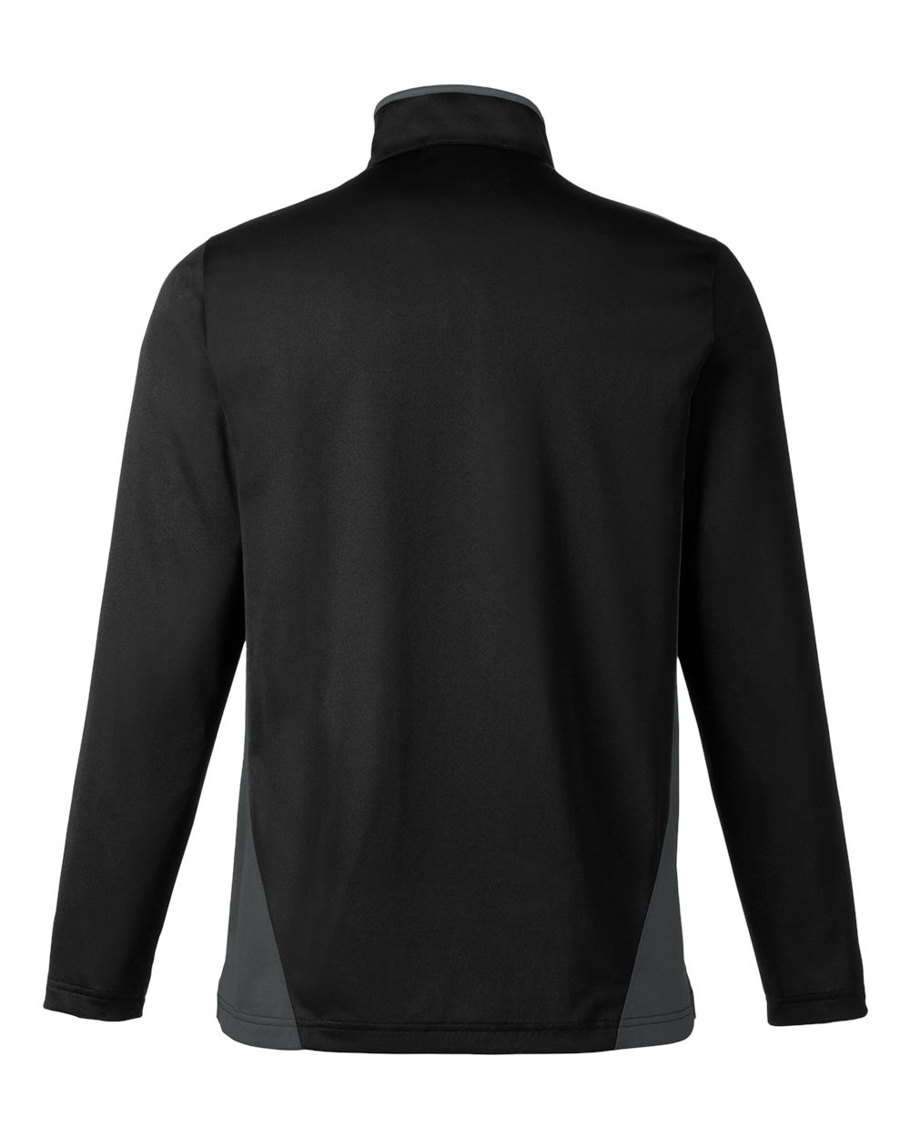 Front View of Black/ Dark Charcoal Men's Flash Snag Protection Plus IL Colorblock Quarter-Zip Pullover - M786