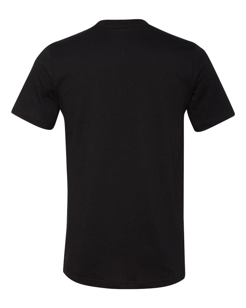 Rear View of Black/ Deep Heather Jersey Pocket Tee - 3021