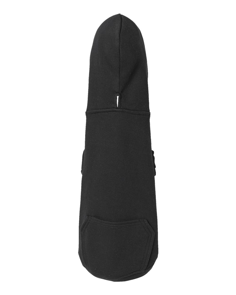 Rear View of Black Doggie 3-End Fleece Hoodie - 3926