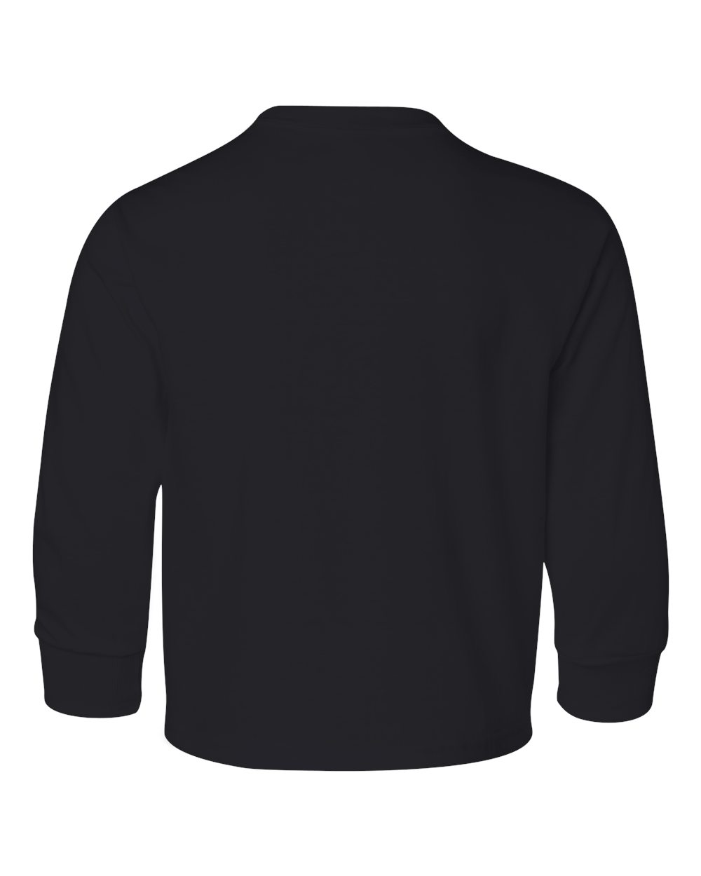 Rear View of Black Dri-Power® Youth Long Sleeve 50/50 T-Shirt - 29BLR