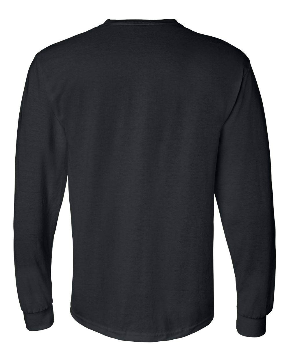 Rear View of Black DryBlend® 50/50 Long Sleeve T-Shirt - 8400