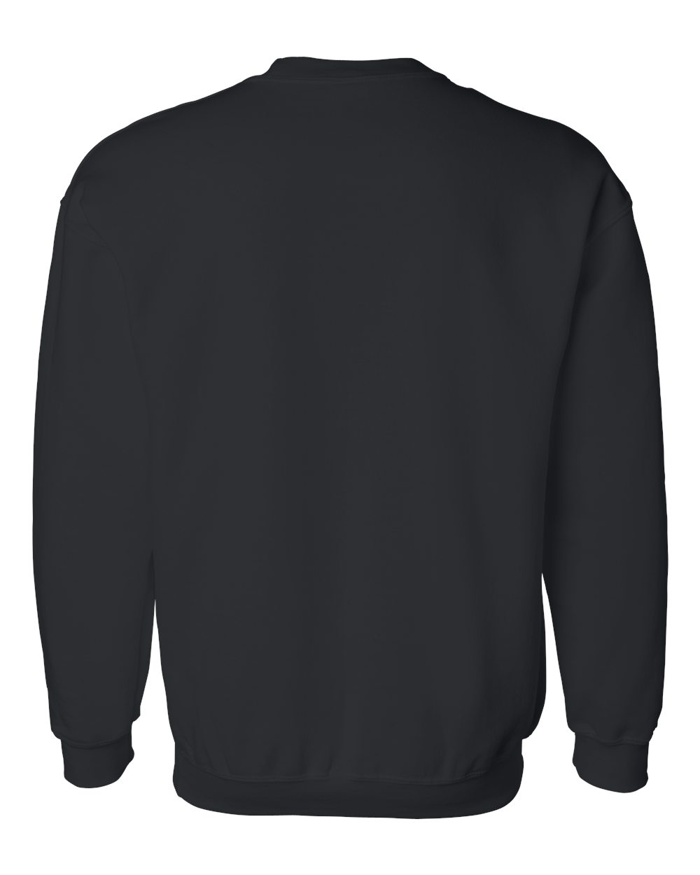 Rear View of Black DryBlend® Crewneck Sweatshirt - 12000