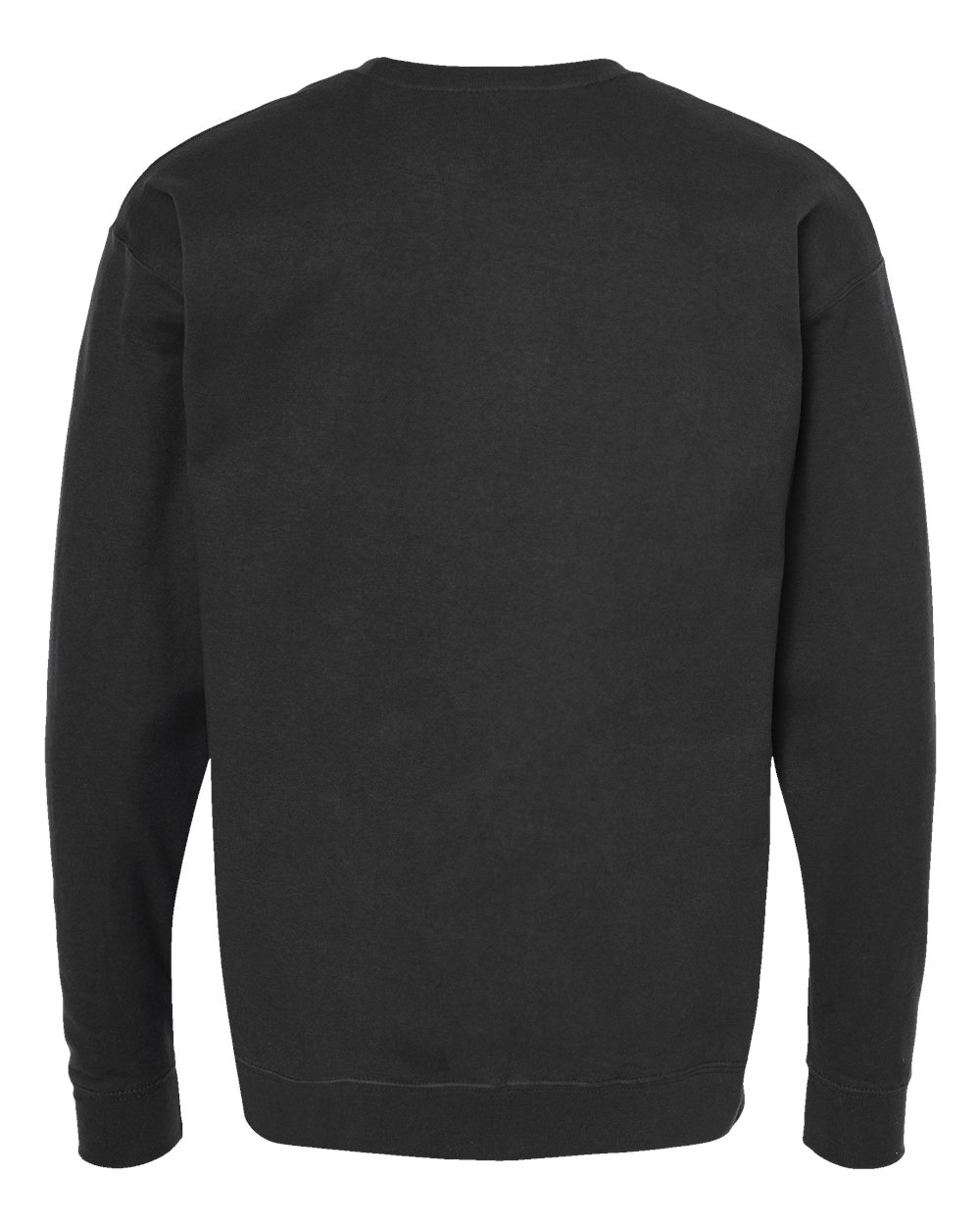 Rear View of Black Fleece Crewneck Sweatshirt - 340