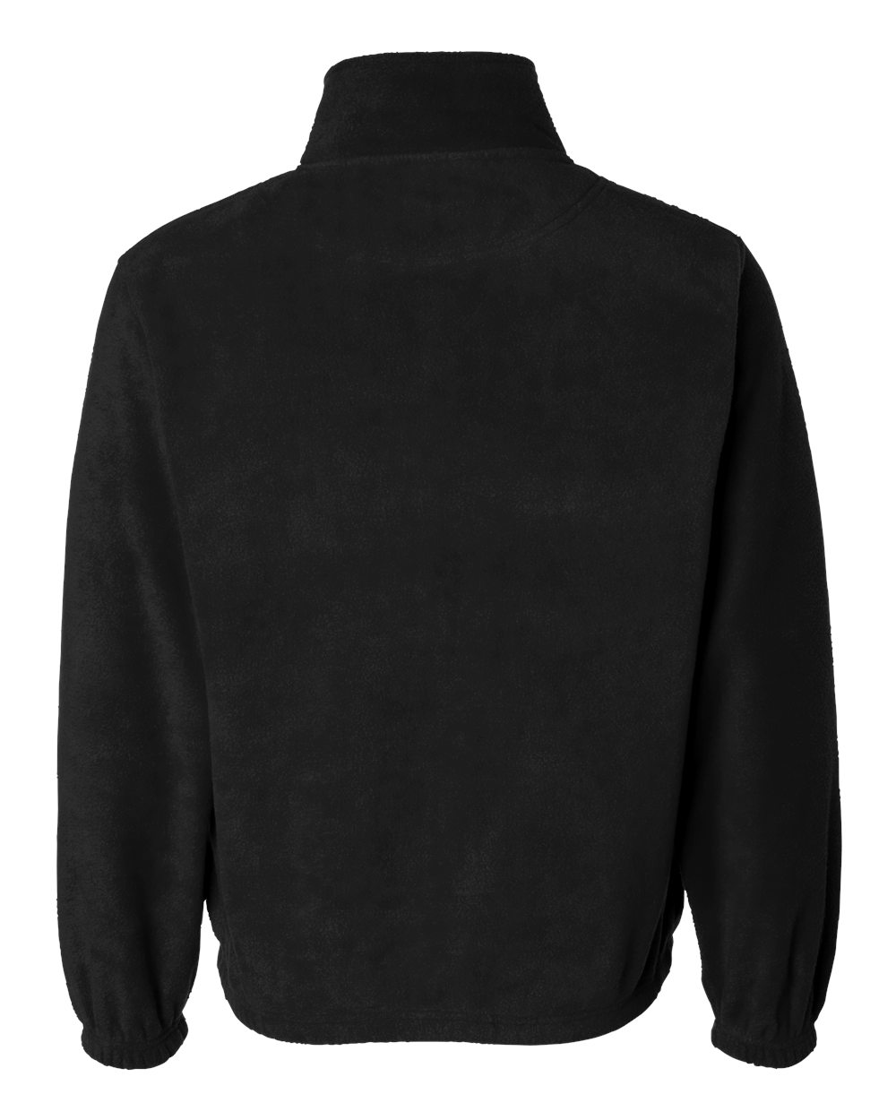 Rear View of Black Fleece Full-Zip Jacket - 3061