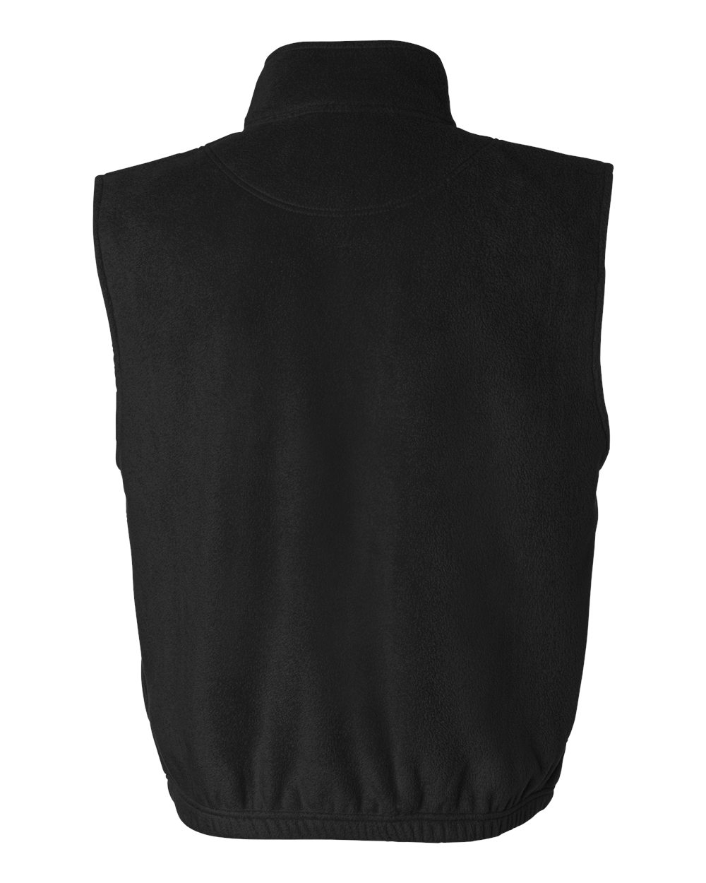 Rear View of Black Fleece Full-Zip Vest - 3010