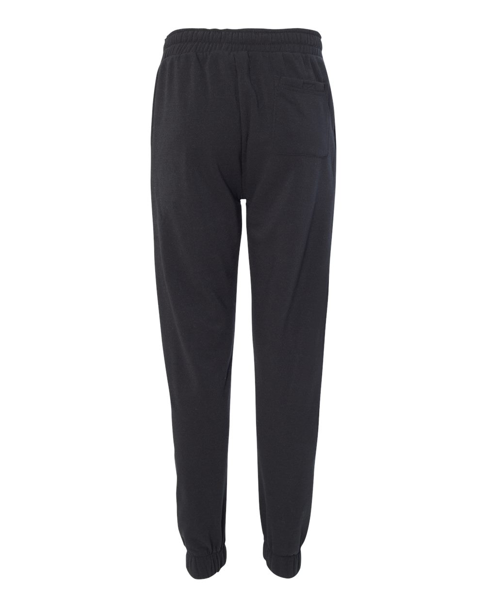 Rear View of Black Fleece Joggers - 8800