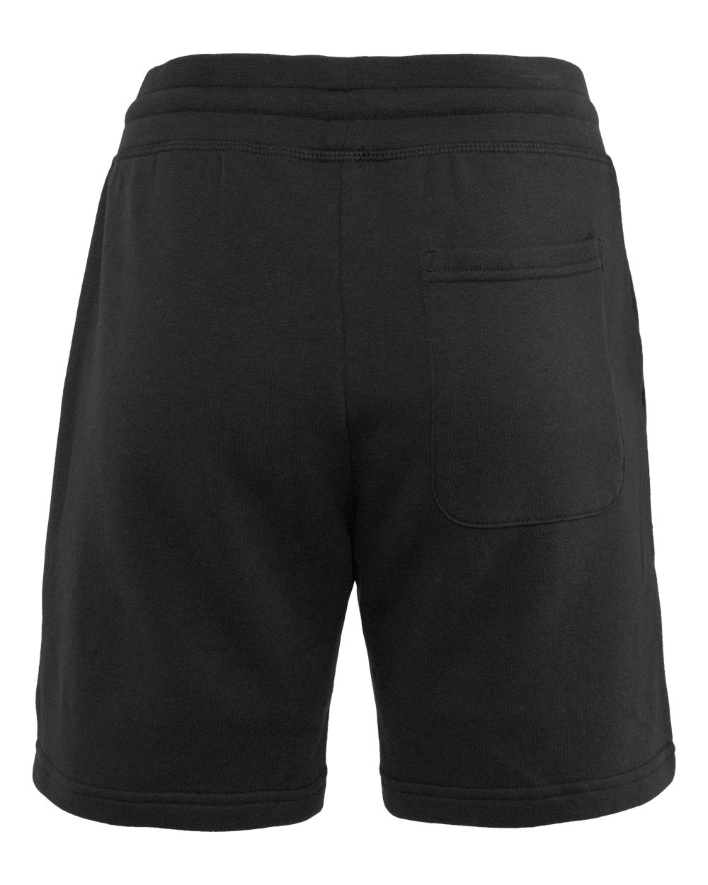 Rear View of Black Fleece Sweat Shorts - 9903