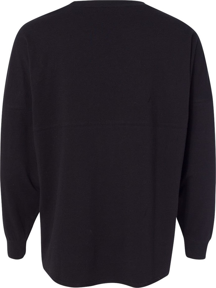 Rear View of Black Game Day Jersey Long Sleeve T-Shirt - 8229