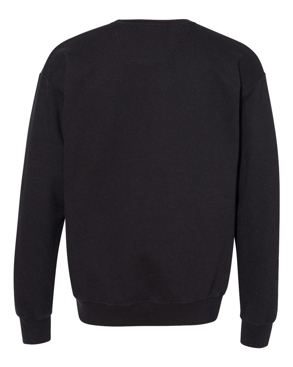 Rear View of Black Garment-Dyed Crewneck Sweatshirt - CD400