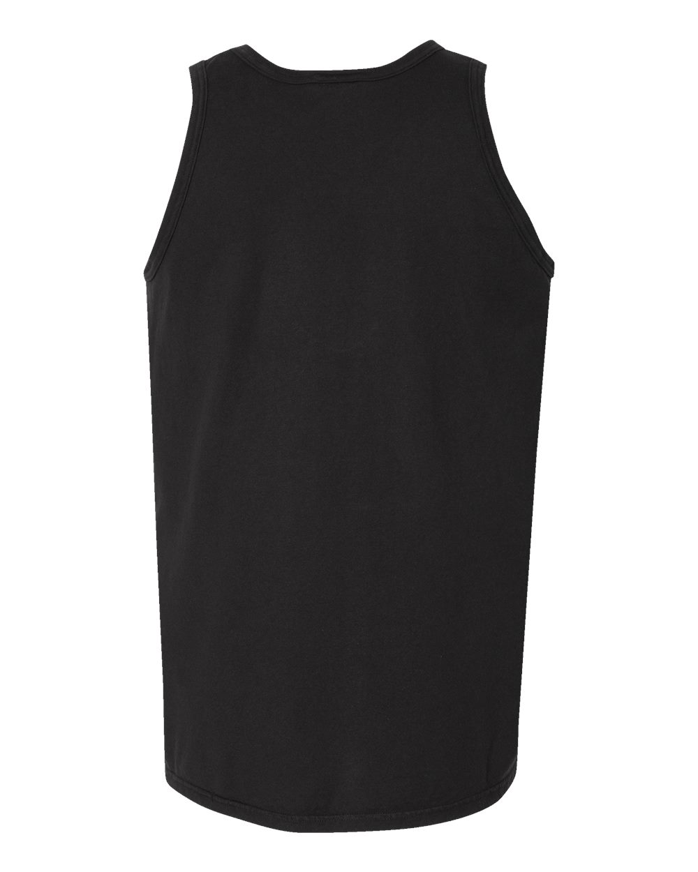 Rear View of Black Garment-Dyed Unisex Tank Top - GDH300