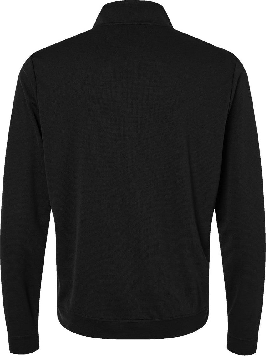 Rear View of Black/ Grey Three Lightweight Quarter-Zip Pullover - A2002