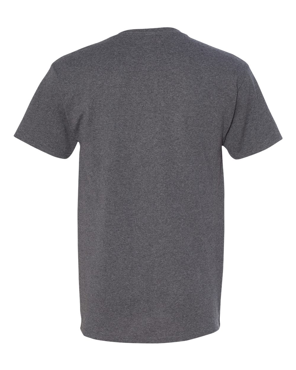 Rear View of Black Heather Dri-Power® 50/50 Pocket T-Shirt - 29MPR