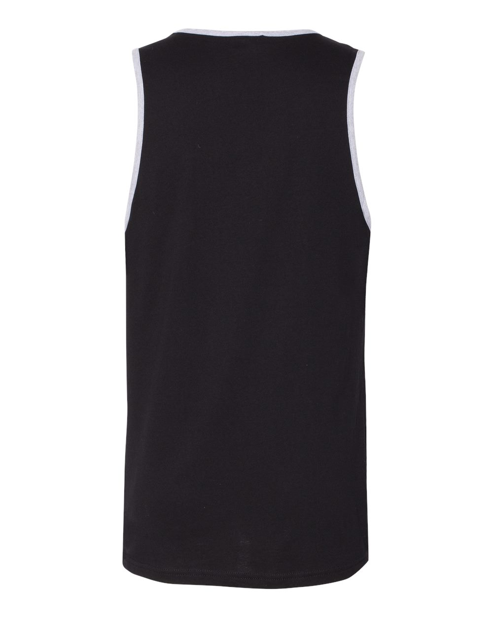 Rear View of Black/ Heather Grey Cotton Muscle Tank - 3633