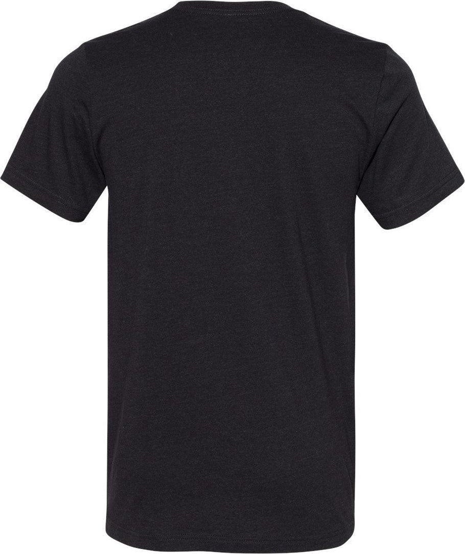 Rear View of Black Heather Sueded Tee - 3301