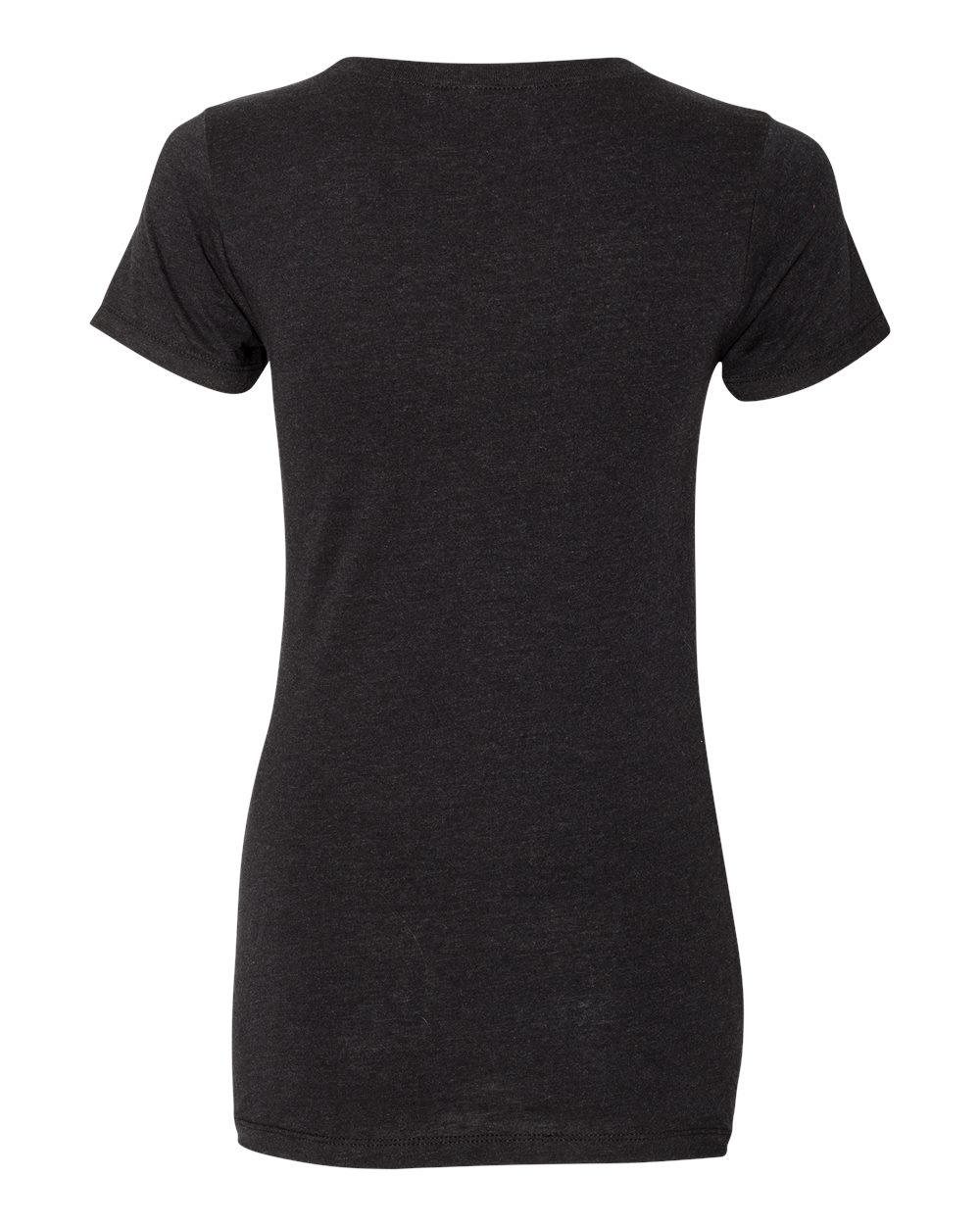 Rear View of Black Heather Triblend Women's Triblend Tee - 8413