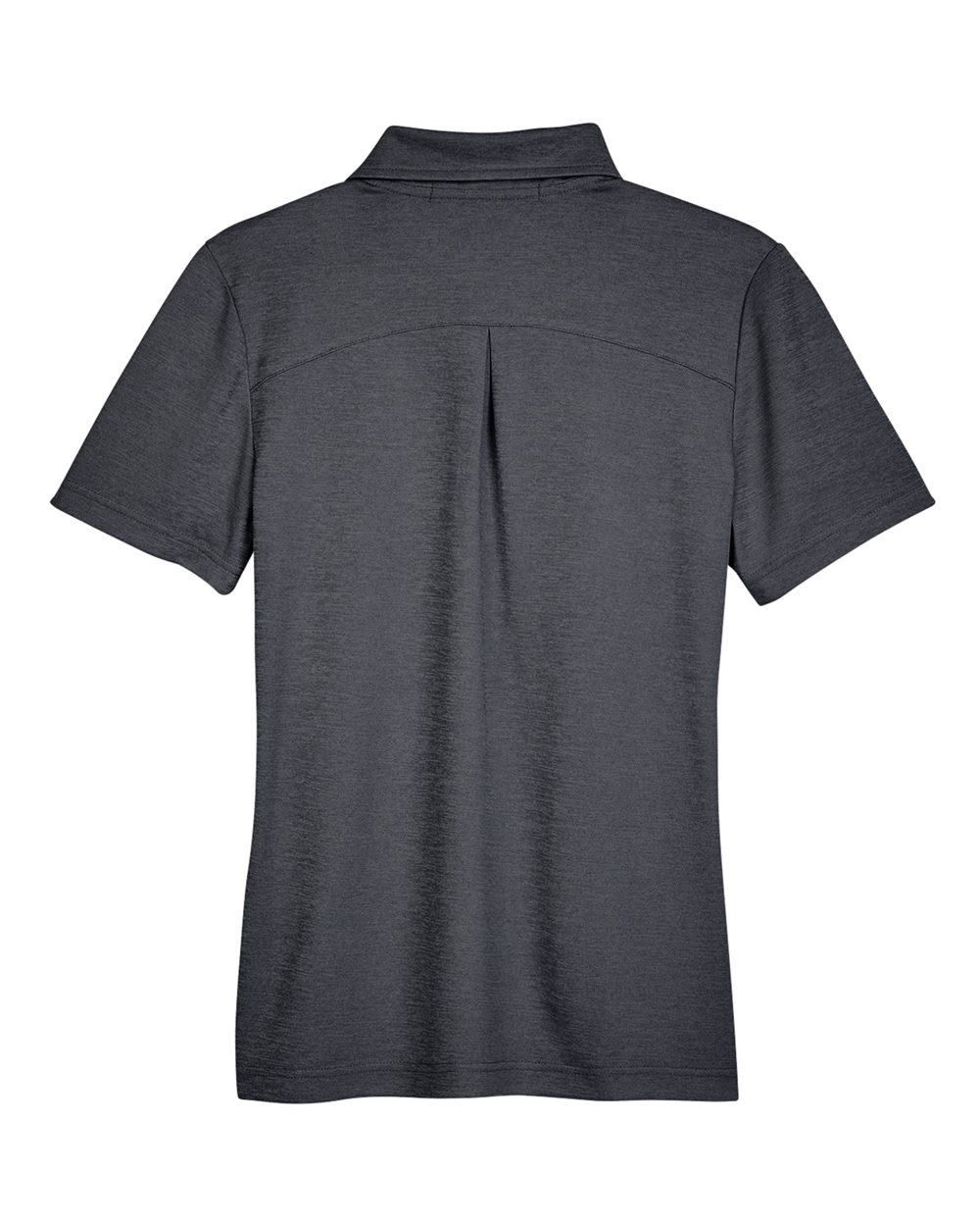 Rear View of Black Heather Women's CrownLux Performance® Address Melange Polo - DG22W
