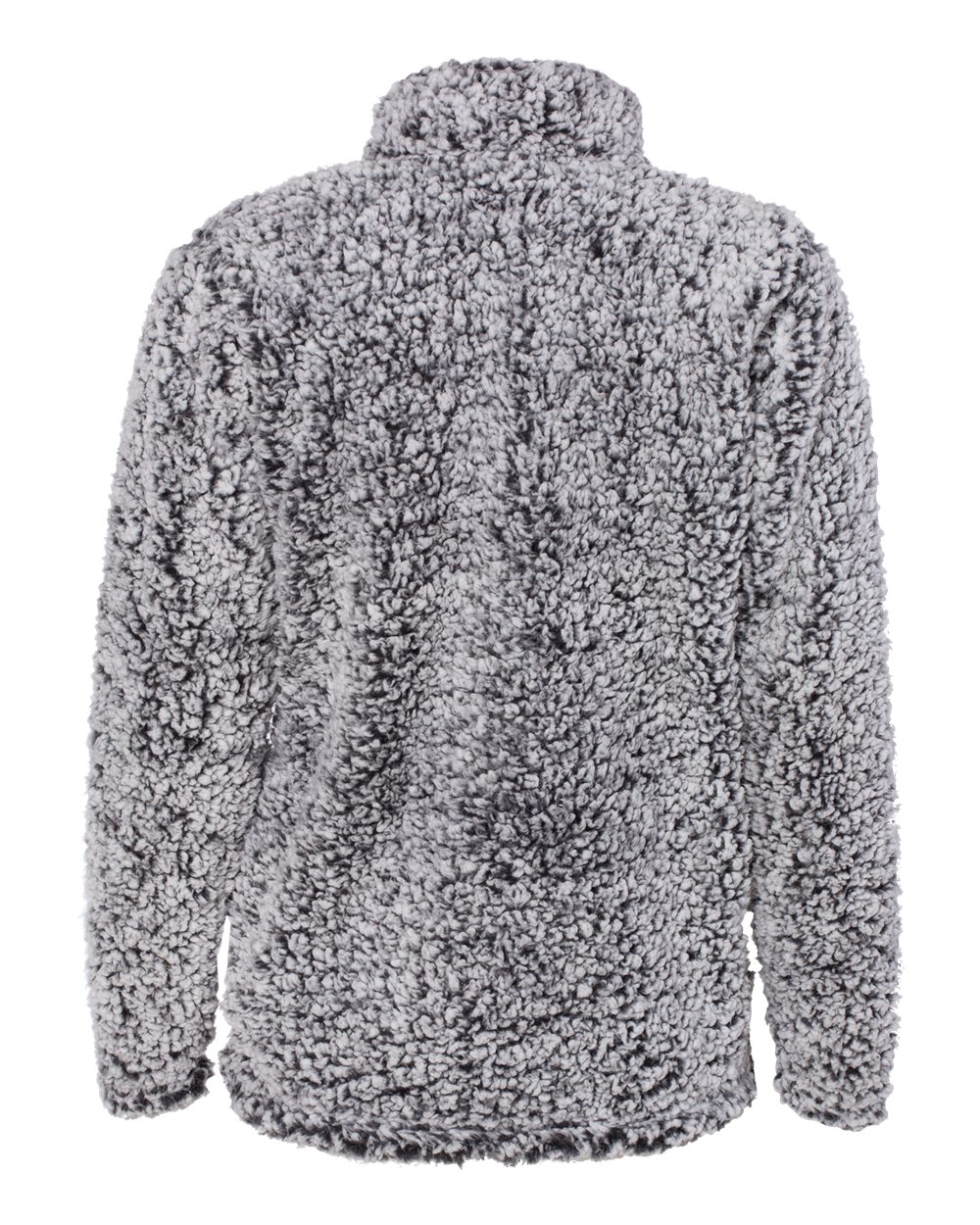 Rear View of Black Heather Women’s Epic Sherpa Quarter-Zip Pullover - 8451