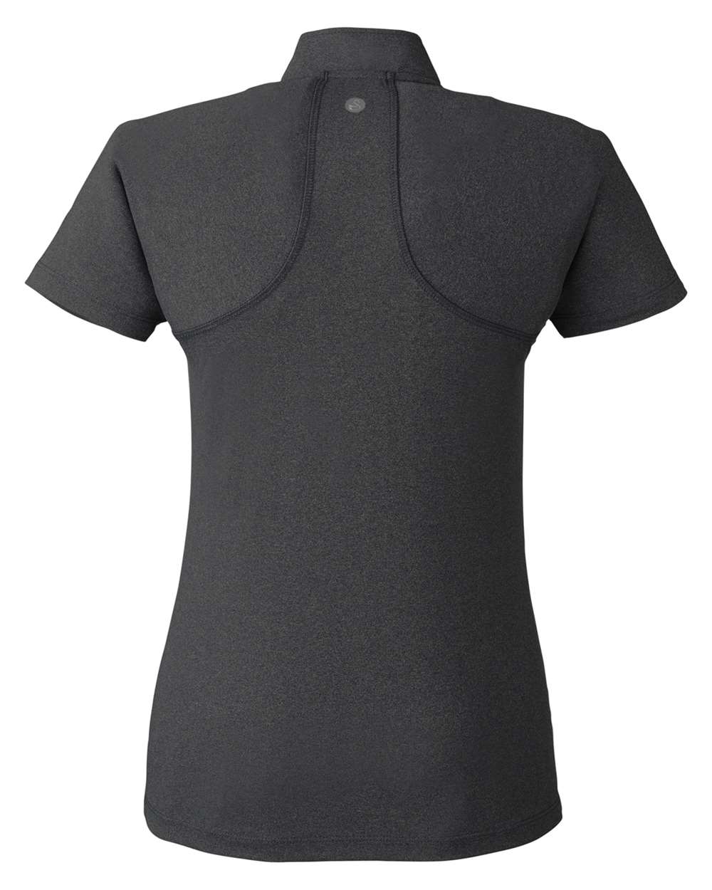 Rear View of Black Heather Women's Quinn Polo - SW200L